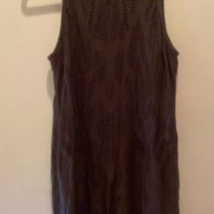 Worth brown knit sleeveless dress with self slip